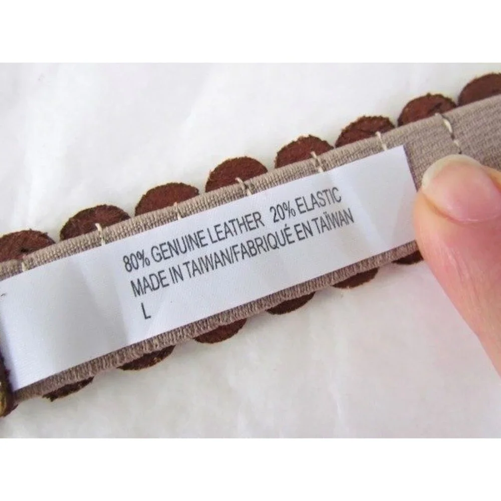 NEW Anthropologie Tabitha Stretch Leather Women's Belt Pearl Size Large